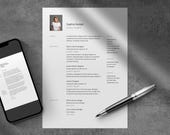 Minimalist Resume Template with Photo: Editable Canva CV + Cover Letter (US Letter & A4)