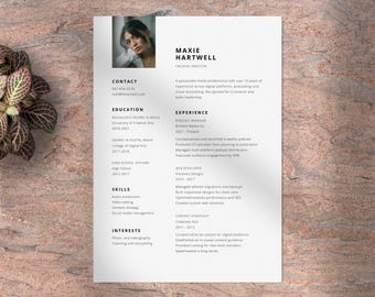 Minimalist Resume Template: Modern 1 & 2-Page Layout (Canva Template)
