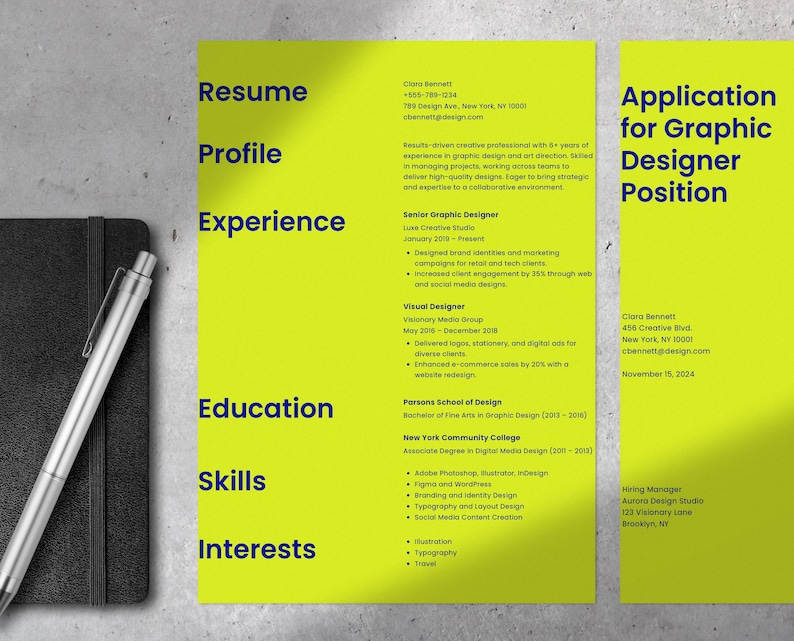 Creative Resume / CV Template • 1-page Resume + 2-page Resume ...