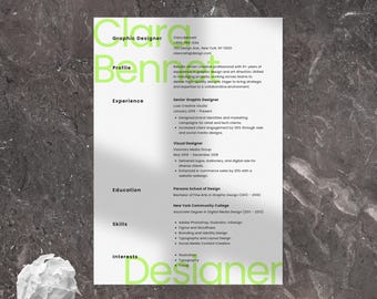 Graphic Designer Resume Template: Editable Canva CV (US Letter & A4)