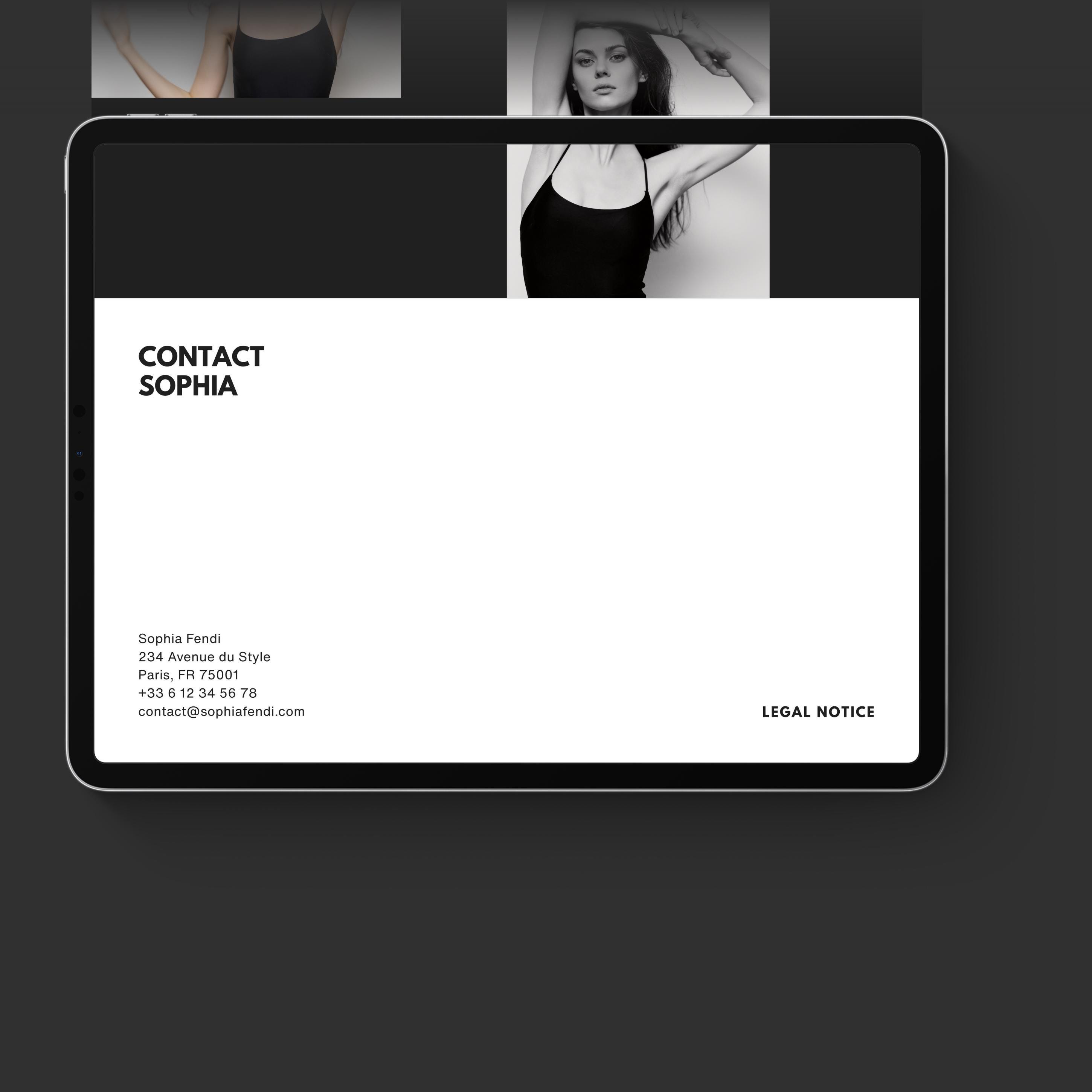 Setcard Example Model Portfolio Website Template for Canva – Digital Setcard & Online ...