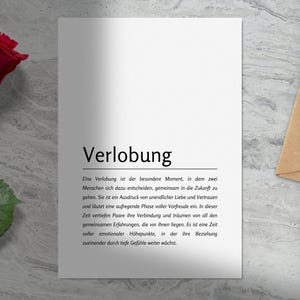 Karte zur Verlobung zum Selbstausdrucken • Sofort-Download come PDF, PNG • Druckvorlage in A6 (Postkartenformat), A5, A4 • Anpassbar in Canva