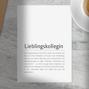Lieblingskollegin Karte zum Selbstausdrucken • Sofort-Download • PDF, PNG • Druckvorlage im A6-Postkartenformat, A5, A4 • Anpassbar in Canva