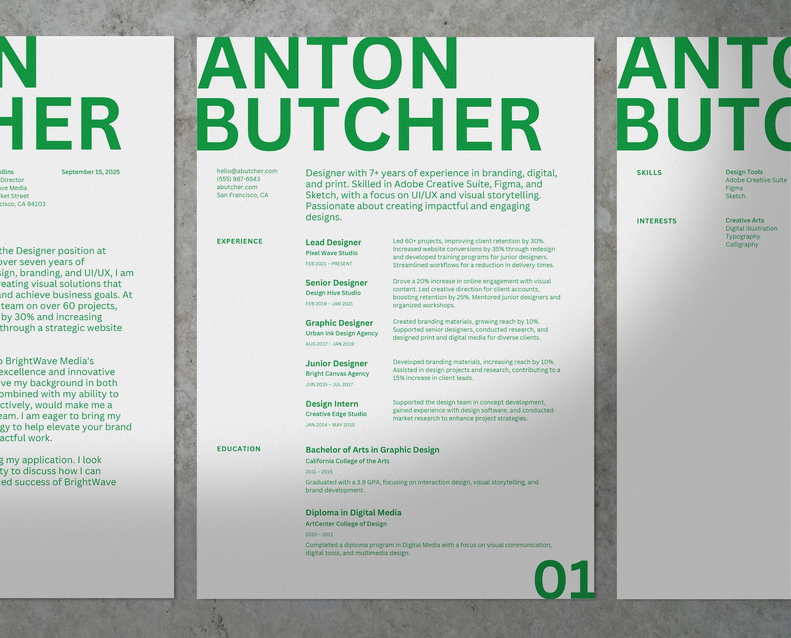 Creative CV Template for Canva • Resume Editable in Browser • 1-page ...
