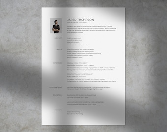 Minimalist Resume Template: 1-Page CV with Cover Letter (Canva Editable)