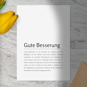 Gute Besserung Karte zum Selbstausdrucken • Sofort-Download as PDF, PNG • Druckvorlage im A6-Postkartenformat, A5, A4 • Anpassbar in Canva