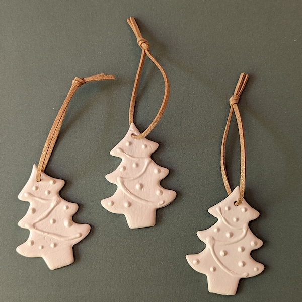 White ceramic Christmas tree ornament decoration