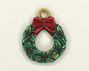Colorful Christmas Wreath Charm-C-31