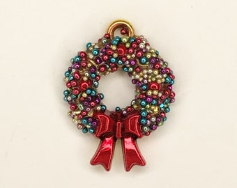 New* Miniature Christmas Wreath Charm - 1457