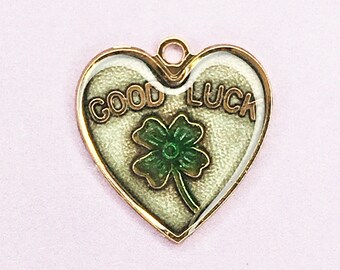 Good Luck Shamrock Heart Charm-C 1700