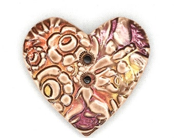 Large Iridescent Heart Button-HPAS 162