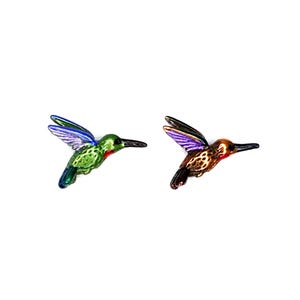Metal Hummingbird Bead - Hand Painted - for Quilting, Crafters, Scrapbooks, Needlecrafts - Item #170