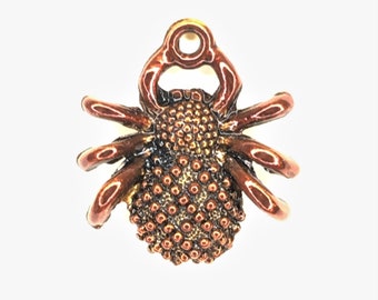 Brown Metal Spider Charm - Hand Painted - for Quilting, Crafters, Scrapbook, Needlecraft, Jewelry - Item #818