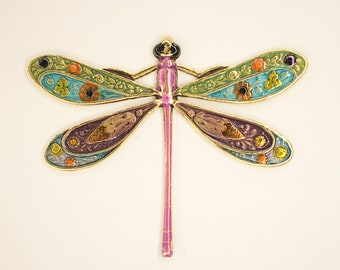 Metal Dragonfly Embellishment-Hand painted-Antique Gold-SD 998-A