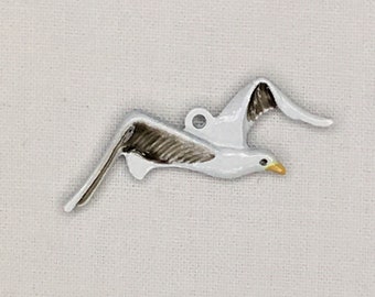 2 pcs. Hand Painted, Metal Seagull Charm-C 981