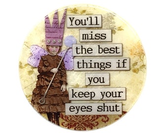 Mother of Pearl-Button or Cabochon, Inspirational Sayings- Altered Art-PR-1819