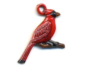Cardinal Charm - Hand Painted - for Quilting, Crafters, Scrapbook, Needlecrafts, Jewelry - Item #809