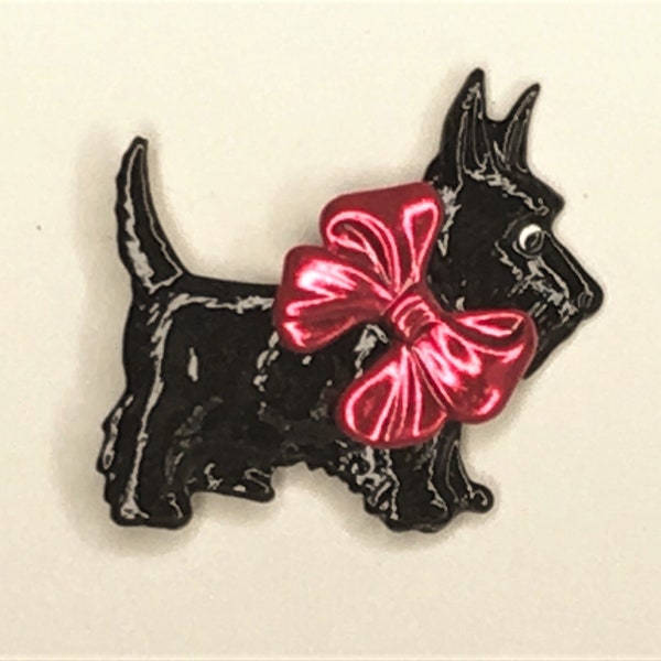 Black Scottie Dog Button-BE-135