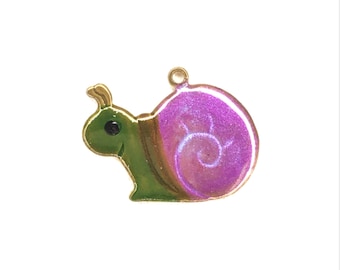 Metal Snail Charm-3 colors available- C 1702