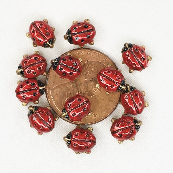 Ladybug Bead - Hand Painted - for Quilting, Crafters, Beading, Needlecrafts - Item #552