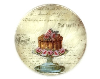 French Pastry, Paris, Mother of Pearl-Button or Cabochon-PR #1727