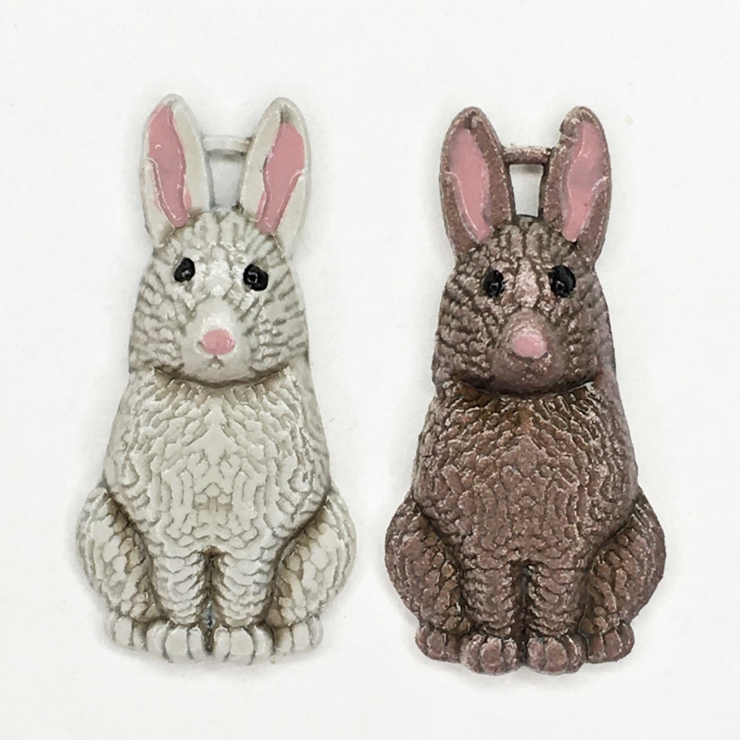 Metal Rabbit Charms-hand Painted-for Crafting and Quilting- Brown Only ...