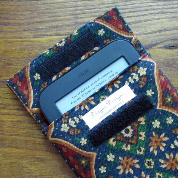 Nook Simple Touch, new small Kindle, sleeve, case, cover, Indian fabric