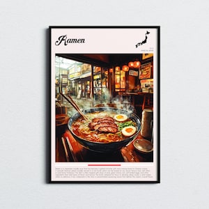 Ramen Print | Ramen Poster | Japanese Wall Art | Japanese Food Poster | Travel Poster | Kitchen Decor | Food Art Print | Foodie Gift Idea