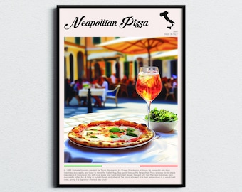 Pizza Print | Pizza Wall Art | Italian Food Travel Poster | Kitchen Decor | Food Art Print | Foodie Gift Idea