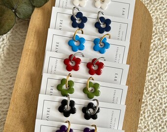 Huggie Hoops // Hoop Earrings // Polymer Clay Earrings