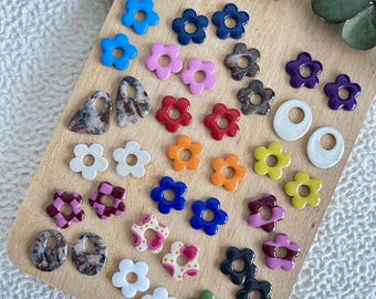 Huggie Hoop Charms // Hoop Earrings // Polymer Clay Earrings