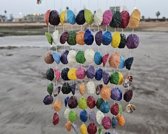 Seashell Wind Chime, Garden Wind Chime, Coastal Wall Hanging, Nautical Home Decor, Nautical Wind Bells, Coastal Outdoor Decor, House Decor