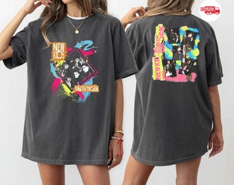 Camiseta NKOTB Comfort Colors, camiseta New Kids On The Block, camiseta retro de verano 2025, atuendo universitario de canciones, cuello redondo de los 80 y 90, camiseta de música pop