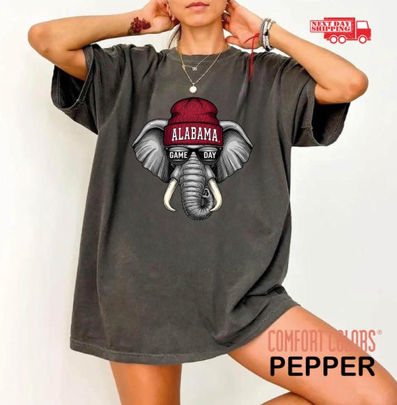 Comfort Colors Alabama Elephant Football TShirt, Roll Tide Shirt, Game Day Sweatshirt