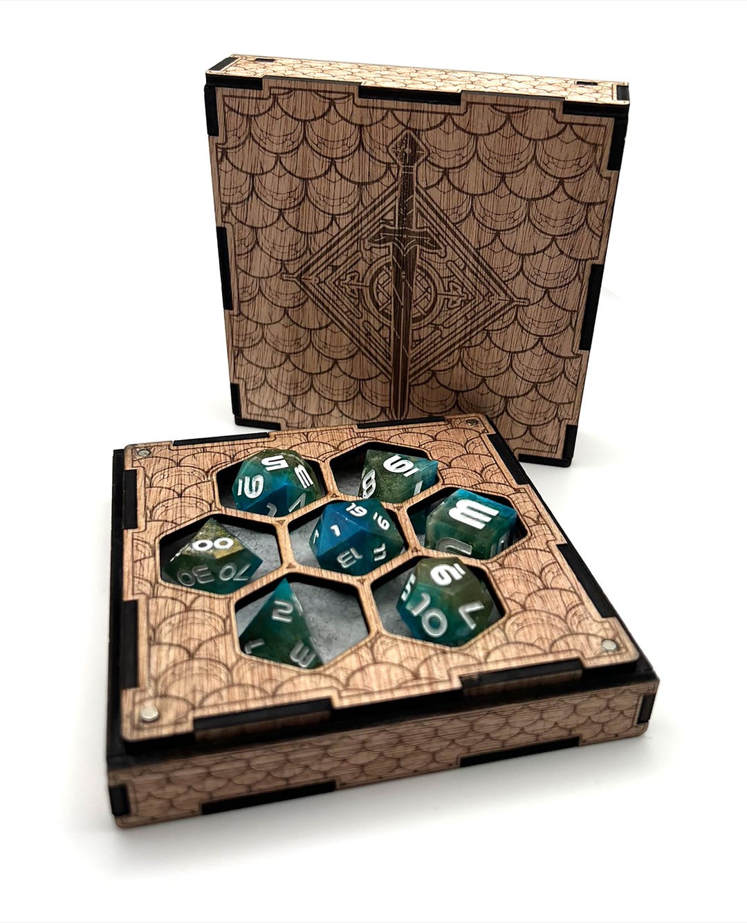 Printable Adventure Dice Box With Dice Tray Wooden Felt for Dnd and RPG ...