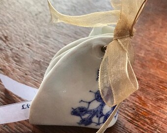 Blue and White Porcelain Fortune Cookie