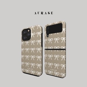 Aesthetic Pearl Bows Ribbon Coquette Phone Case iPhone 16 15 Samsung Z Flip 6 5 4 Z Fold Galaxy A 55 54 S 25 24 Beige Gift Idea Birthday