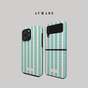 Aesthetic Orient Phone Case iPhone 16 15 14 13 Samsung Z Flip 6 5 4 Z Fold 4 Galaxy A 55 54 S 25 24 Gold Blue Gift Idea Birthday