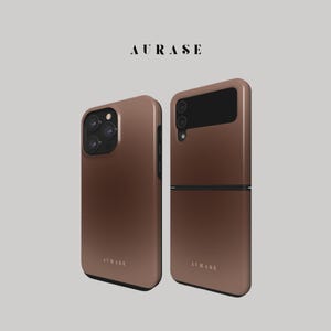 Aesthetic Aura Transition Phone Case iPhone 16 15 14 Samsung Z Flip 6 5 4 Z Fold 4 3 Galaxy A 55 54 S 25 24 Chocolate Brown Gift Birthday