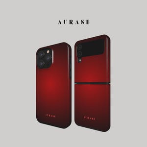 Aesthetic Color Transition Phone Case iPhone 16 15 14 Samsung Z Flip 6 5 4 Z Galaxy A 55 54 S 25 24 Burgundy Black Red Gift Idea Birthday