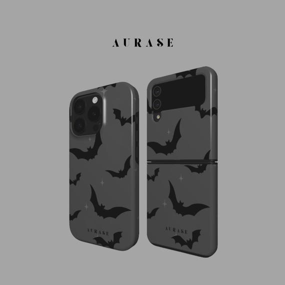 Aesthetic Bat Phone Case iPhone 17 16 15 Samsung Z Flip 7 6 5 4 Z Galaxy A 55 54 S 25 24 Gray Black Spooky Halloween Autumn Gift Aesthetic Bat Phone Case iPhone 17 16 15 Samsung Z Flip 7 6 5 4 Z Galaxy A 55 54 S 25 24 Gray Black Spooky Halloween Autumn Gift