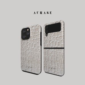 Aesthetic Snake Leather Phone Case iPhone 16 15 14 13 Samsung Z Flip 6 5 4 Z Fold 4 Galaxy A 55 54 S 25 24 Animal Print Gift Idea Birthday