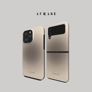 Aesthetic Aura Color Transition Phone Case iPhone 16 15 14 13 Samsung Z Flip 6 5 4 Z Fold 4 Galaxy A 55 54 S 25 24 Taupe Gift Idea Birthday