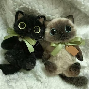Custom Cat Plush,pocket-sized doll,Handmade Simulated Plush,cat charm,Realistic Plush Companion Gift for Cat lovers Mother's Day Gift