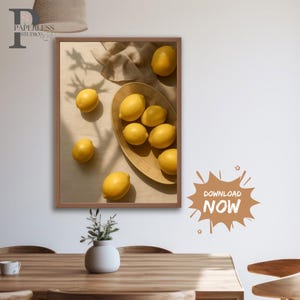 Zitrone Küche Wand Kunst Digitale Zitrus Früchte Print Bauernhaus Küche Dekor Mediterran Stil Poster Bauernhaus Küche