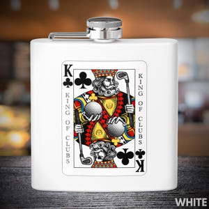 King of Clubs // Botella de acero inoxidable de 6 oz, perfecta para golfistas y el Día del Padre. Regale coraje líquido.