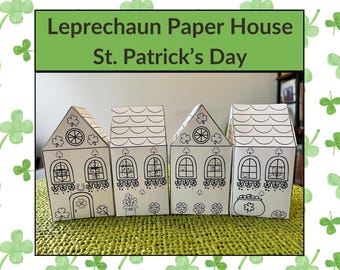 Manualidad de casa de papel de duende: Actividad para el Día de San Patricio (PDF)