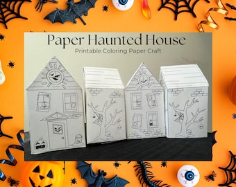 Halloween Haunted House Paper Craft: Kids Activity (PDF Pattern)