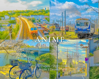 30 Anime Breeze Lightroom Presets and LUTs, Animated Vibrant Tones, Bright Scenic Photography, Dreamy Outdoor Edits, Anime-Inspired Filters