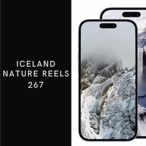 267 video sulla natura islandese, video di viaggio, video di vacanze, video di Tiktok e Instagram, video di Youtube Shorts, video di marketing digitale senza volto